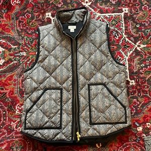 J. Crew Puffer Vest, Herringbone, L